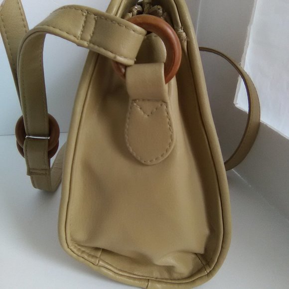 Indian Embroidered Design Shoulder Hand Bag Color Tan - Picture 14 of 16